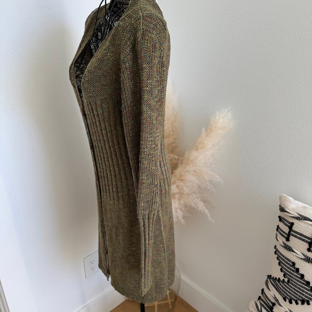Revolve All The Ways Olivia Knit Cardigan Sweater Dress Olive Multi Medium - Picture 4 of 11